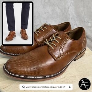 Madden Mens Tan Brown Perforated Cap Toe Derby Dress Shoes Size 11 US 44 EUR